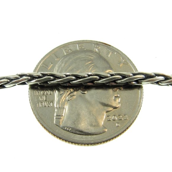 2.5MM Handmade Solid 925 Sterling Siler Balinese Wheat Link Chain Necklace, Bali - Picture 2 of 6